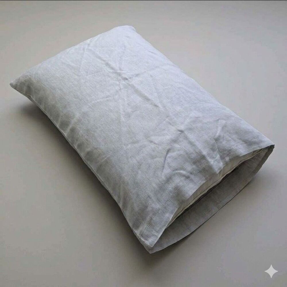 Crate & Barrel Hemp Pillowcase King Sham White Beige 20"x36" Excellent